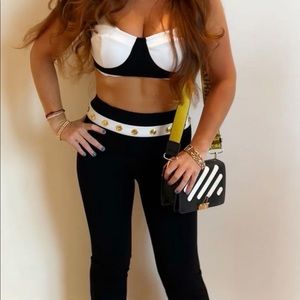 Black n white pants n top